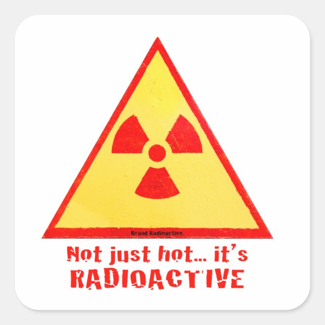 Pegatina Cuadrada Marca radiactiva (Anverso)