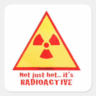Pegatina Cuadrada Marca radiactiva