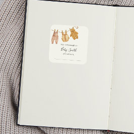 Pegatina Cuadrada Marcador neutral de género de Baby Shower