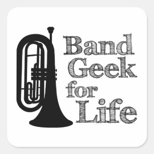 Pegatina Cuadrada Marchando por Baritone Band Geek