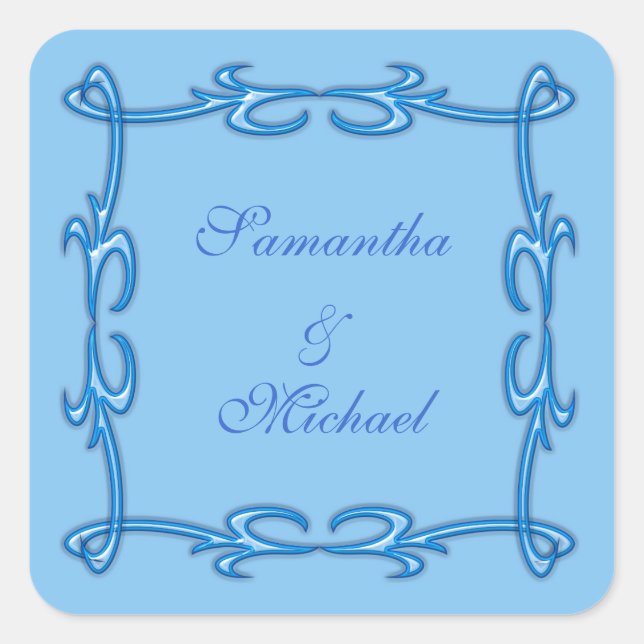 Pegatina Cuadrada Marco azul (Anverso)