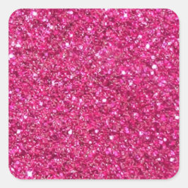 Pegatina Cuadrada Marco brillante rosa