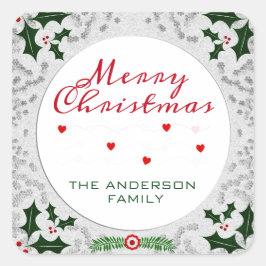 Pegatina Cuadrada Marco de navidades