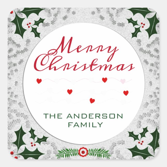 Pegatina Cuadrada Marco de navidades (Anverso)