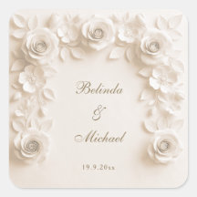 Marco de rosas florales barrocas de marfil | Boda