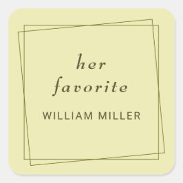 Pegatina Cuadrada Marco elegante sobre el Boda celestial de monogram