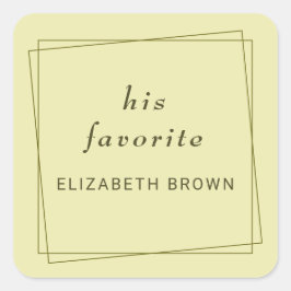 Pegatina Cuadrada Marco elegante sobre el Boda celestial de monogram