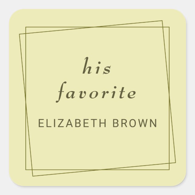 Pegatina Cuadrada Marco elegante sobre el Boda celestial de monogram (Anverso)