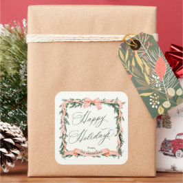 Pegatina Cuadrada Marco feriado de GARLAND para navidades