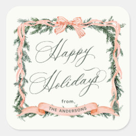 Pegatina Cuadrada Marco feriado de GARLAND para navidades