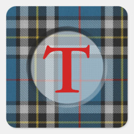 Pegatina Cuadrada Marco Monograma/foto revestido