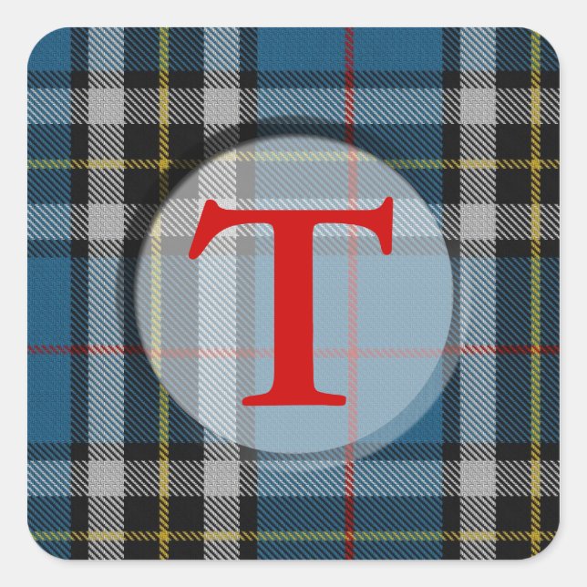 Pegatina Cuadrada Marco Monograma/foto revestido (Anverso)