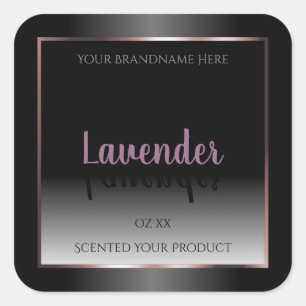 Pegatina Cuadrada Marco morado luminoso de las etiquetas del product