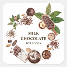 Pegatina Cuadrada Marco para Bouquet de chocolate