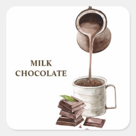 Pegatina Cuadrada Marco para Bouquet de chocolate