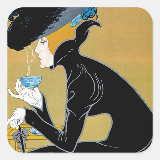 Pegatina Cuadrada Marco Polo Tea (Anverso)