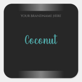 Pegatina Cuadrada Marco Verde azulado de etiquetas de productos en b