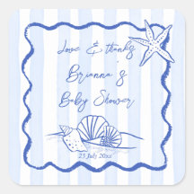 Marejadas rayas azules onduladas baby ducha favor