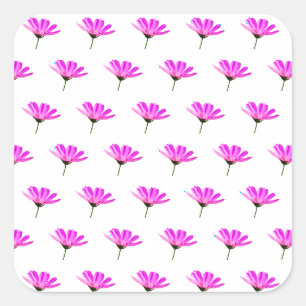Pegatina Cuadrada Margarita Rosa
