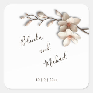 Pegatina Cuadrada Margaritas 3D de Magnolia Boda
