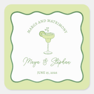 Pegatina Cuadrada "Margs & Matrimony" Margarita de Lima Simple para 