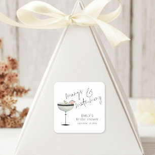 Pegatina Cuadrada Margs modernos y ducha marcial Margarita Bridal