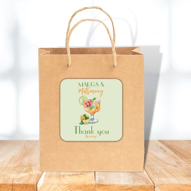 Pegatina Cuadrada Margs y Matrimonio Tequila y Fiesta Despedida de S (Subido por el creador)