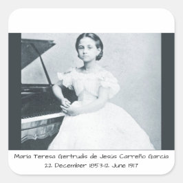 Pegatina Cuadrada María Teresa Gertrudis de Jesús Carreño García