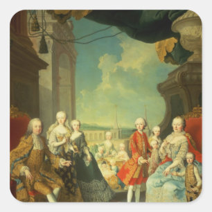 Pegatina Cuadrada Maria Teresa y su marido