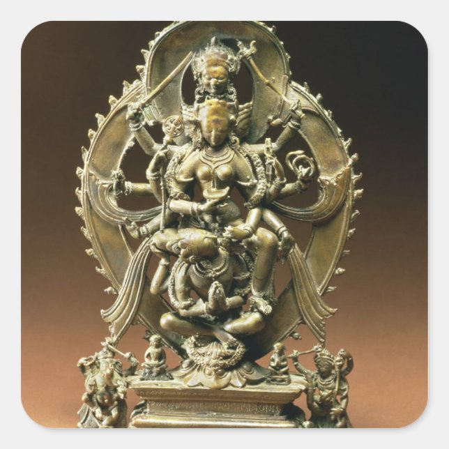 Pegatina Cuadrada Marichi, el rayo del Amanecer, el período de Pala, (Anverso)