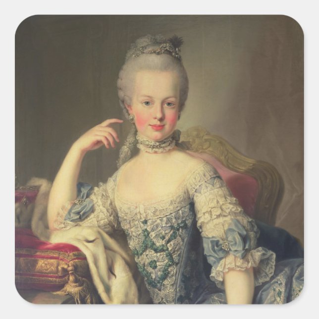 Pegatina Cuadrada Marie Antoinette (Anverso)