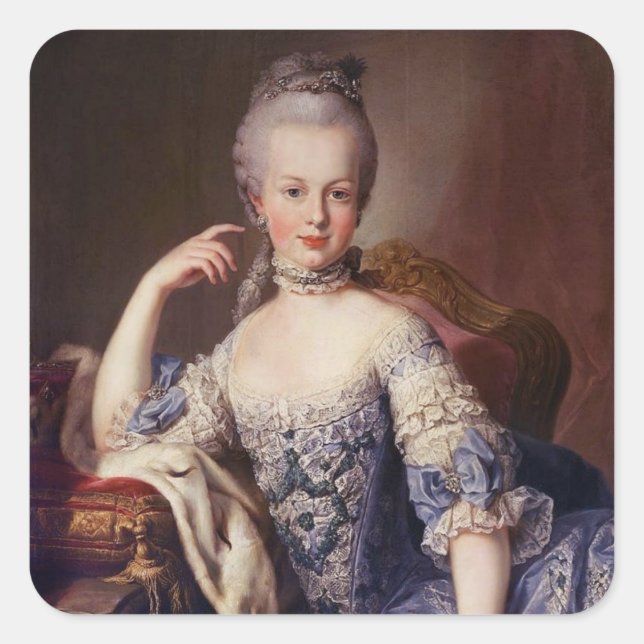 Pegatina Cuadrada Marie Antoinette (Anverso)