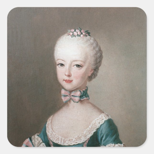 Pegatina Cuadrada Marie Antoinette (Anverso)