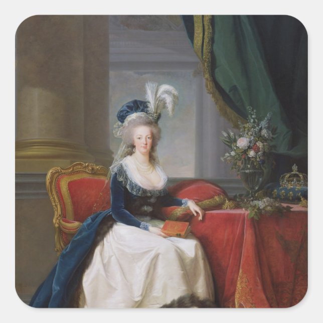 Pegatina Cuadrada Marie-Antoinette 1788 (Anverso)