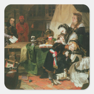 Pegatina Cuadrada Marie Antoinette y sus hijos