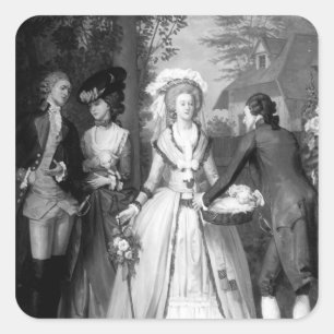 Pegatina Cuadrada Marie-Antonieta de Habsburgo-Lorena