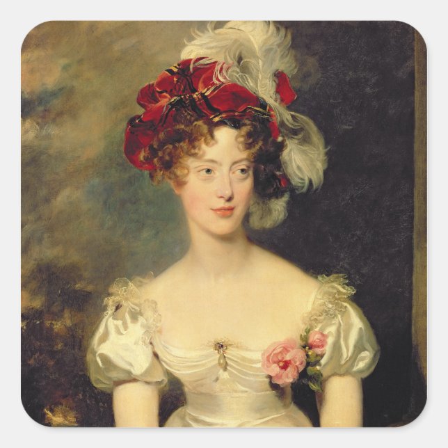 Pegatina Cuadrada Marie-Caroline de Bourbon Duchesse de Berry (Anverso)