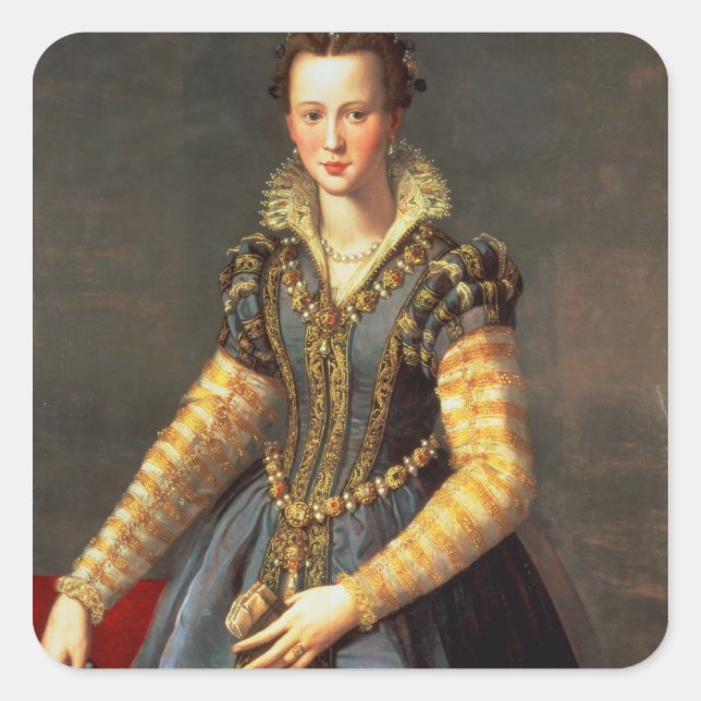 Pegatina Cuadrada Marie de Medici , esposa de Enrique IV de Francia (Anverso)