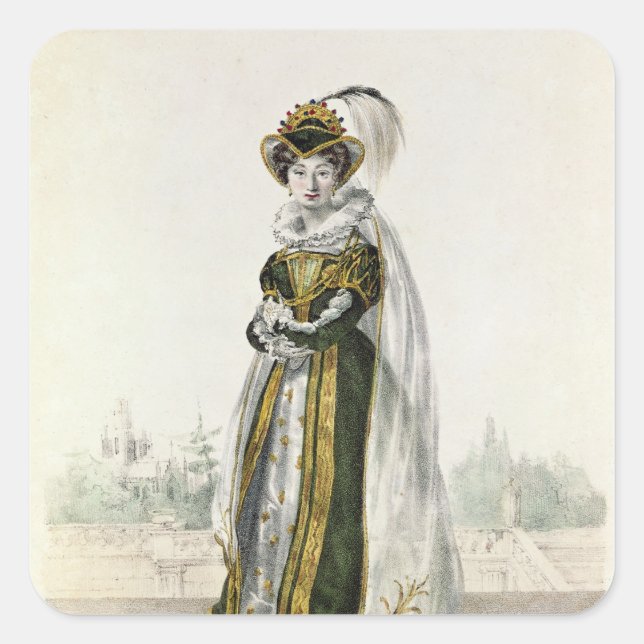 Pegatina Cuadrada Marie Dorval en 'Marion Delorme' por Victor (Anverso)