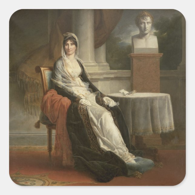 Pegatina Cuadrada Marie-Laetitia Ramolino 1803 (Anverso)