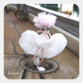 Pegatina Cuadrada Marilyn Monroe pose in Witte rok door fubby.