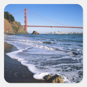 Pegatina Cuadrada Marin Headlands, Puente Golden Gate; San