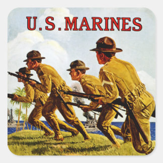 Pegatina Cuadrada Marines de Estados Unidos ~ Soldados del mar