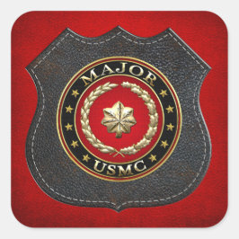 Pegatina Cuadrada Marines Estadounidenses: Mayor (USMC Mayor) [3D]