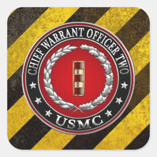 Pegatina Cuadrada Marines Estadounidenses: Orden Principal Dos (USMC