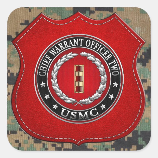 Pegatina Cuadrada Marines Estadounidenses: Orden Principal Dos (USMC (Anverso)