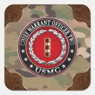 Pegatina Cuadrada Marines Estadounidenses: Orden Principal Dos (USMC