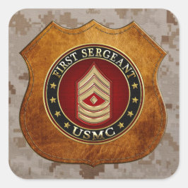 Pegatina Cuadrada Marines Estadounidenses: Primer Sargento (USMC 1st