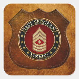 Pegatina Cuadrada Marines Estadounidenses: Primer Sargento (USMC 1st