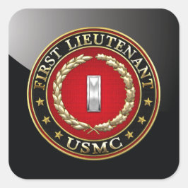 Pegatina Cuadrada Marines Estadounidenses: Primer Teniente (USMC 1st